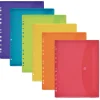 Oxford Sobre tamaño A4 PP translúcido multitaladro con cierre de velcro colores surtidos