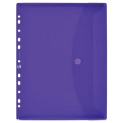 Oxford Sobre tamaño A4 PP translúcido multitaladro con cierre de velcro colores surtidos