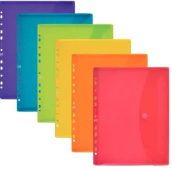 Oxford Sobre tamaño A5 PP translúcido multitaladro con cierre de velcro colores surtidos