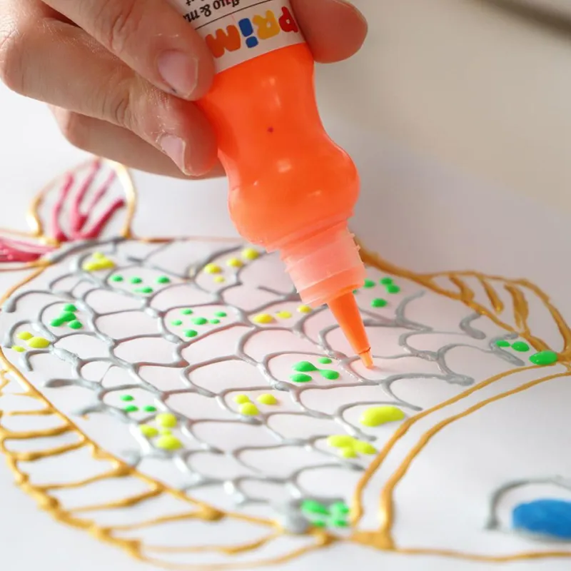 Primo Témpera 8 colores flúor y metalizados 50ml.