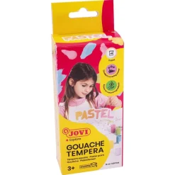 Jovi Témpera escolar 6 colores pastel con pincel