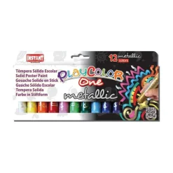 Instant Témpera sólida 12 colores metalizados Playcolor