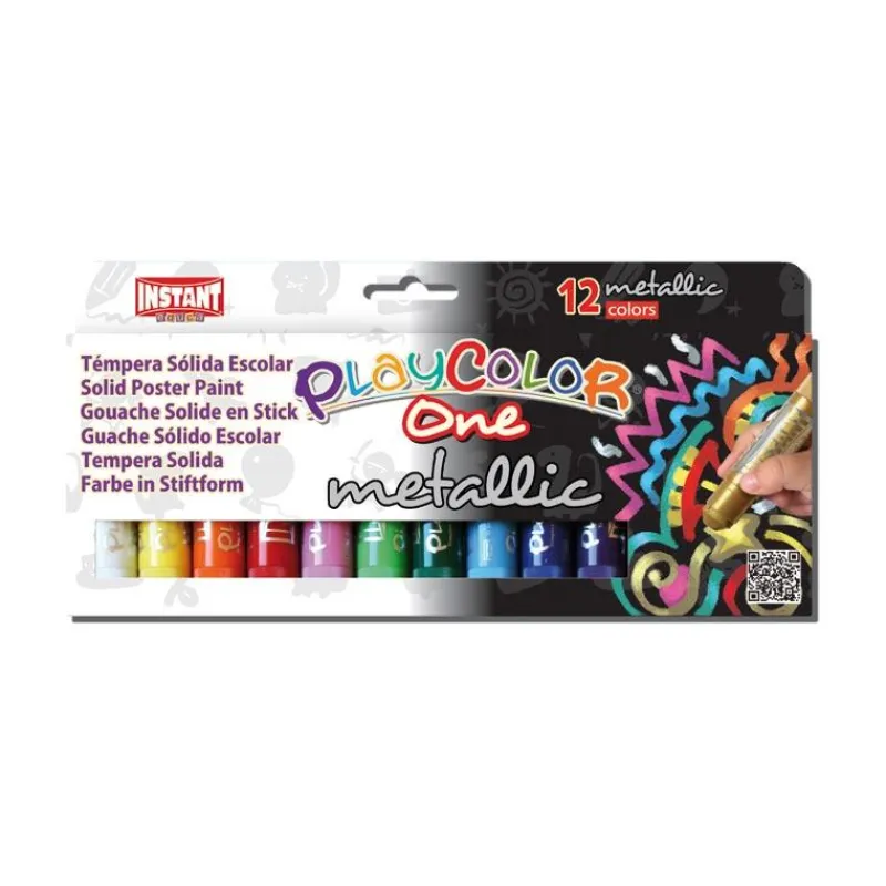 Instant Témpera sólida 12 colores metalizados Playcolor